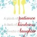 Kitchen Wall Art - Inspirational Quote - 8x10 Art Print - Yellow, Teal, Red, Blue
