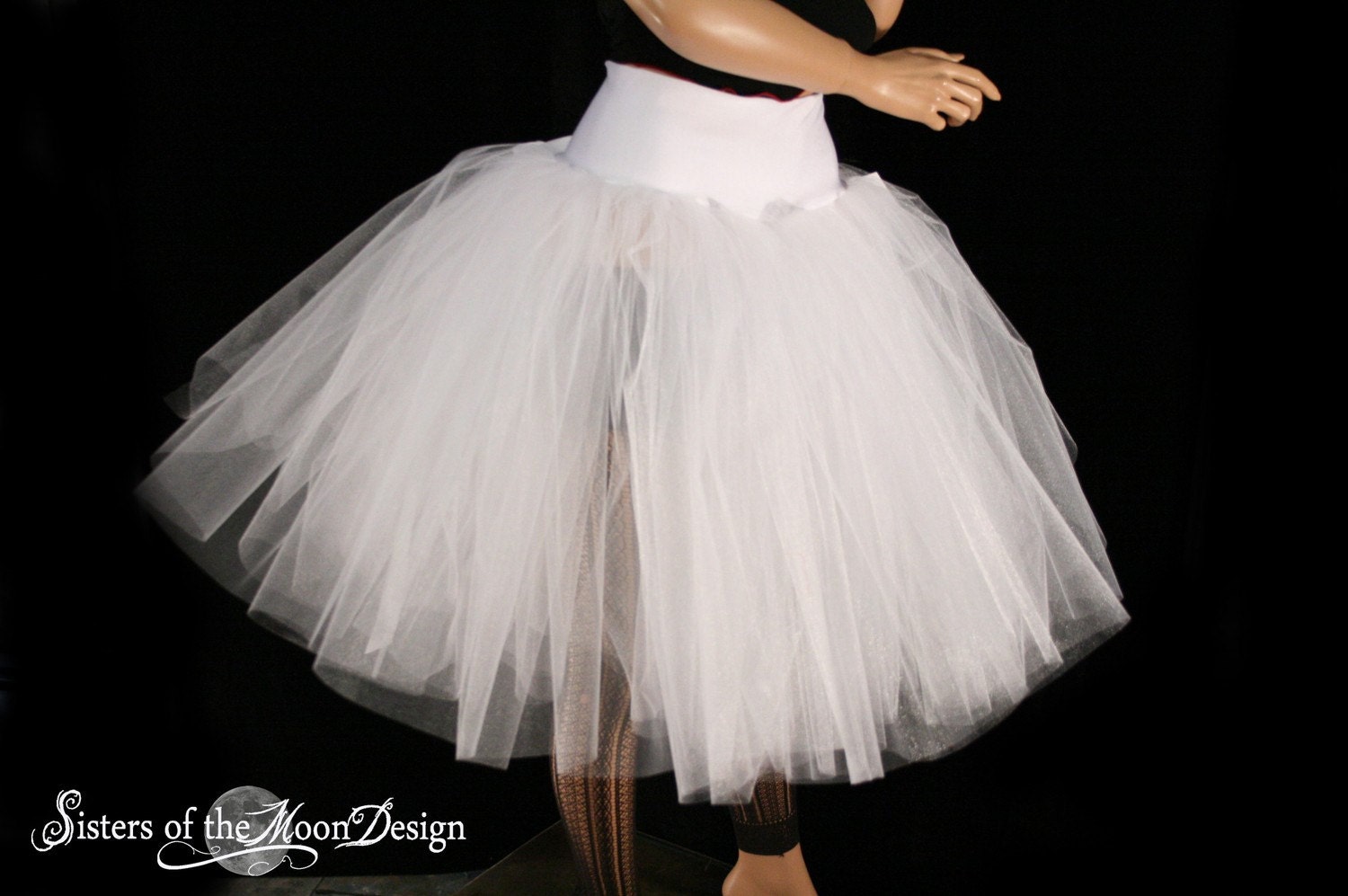 All White Victorian Romance Tutu skirt extra poofy knee length Adult bridal formal dance wedding -- You Choose Size -- Sisters of the Moon