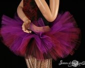 Mini Plum Peek a boo tutu skirt micro purple wine black Adult  bridal gothic costume --You Choose Size -- Sisters of the Moon