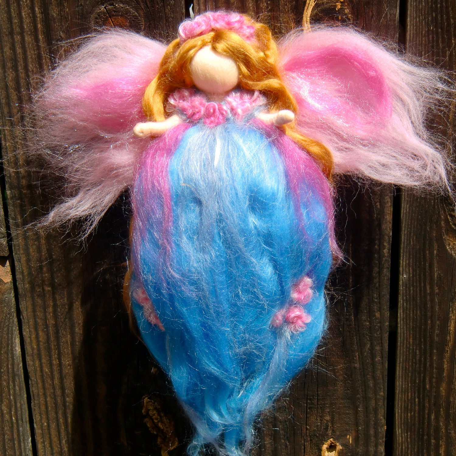 Flower Garden Fairy-  Needle felted wool fairy angel Waldorf inspired by Rebecca Varon