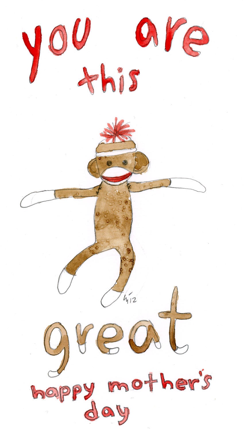 Sock Monkey Mother's Day (greeting card)