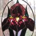 Stained Glass Purple Iris Suncatcher Oval Panel