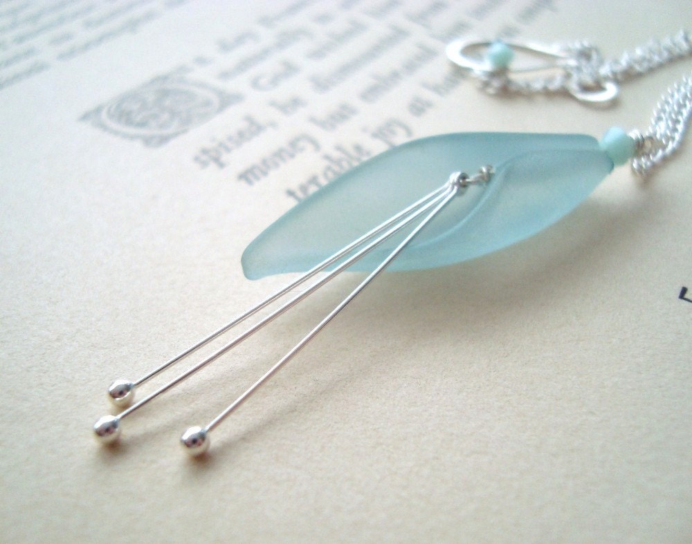 Aqua Calla Lily Necklace Flower Jewelry Lucite Swarovski Crystal Spring Fashion Mothers Day Gifts