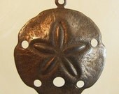 Antiqued Brass Sand Dollar Charm - Large