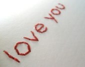 STITCHIES Love You Embroidery Card