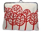 Woodland Clutch: Screen Printed Kisslock Frame