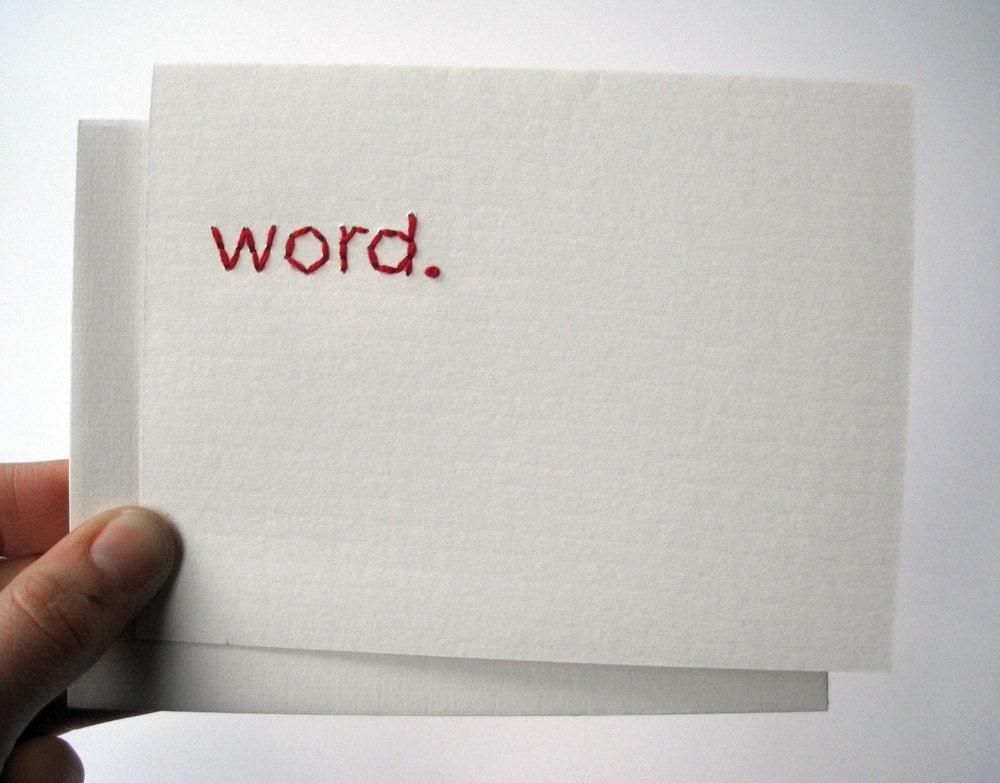 STICHIES Word Embroidery Card