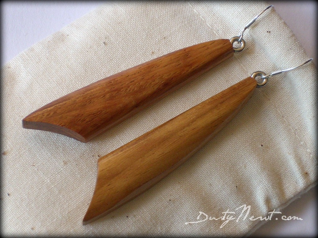 Wood Earrings - Narra Wood - Bow Style