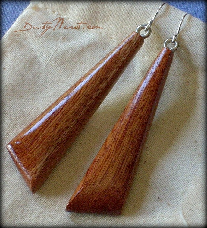 Wooden Chisel Earrings - Alexandrian Laurel