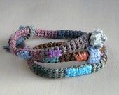 Textile Necklace -  fiber necklace  versatile adjustable multicolor - Birribe