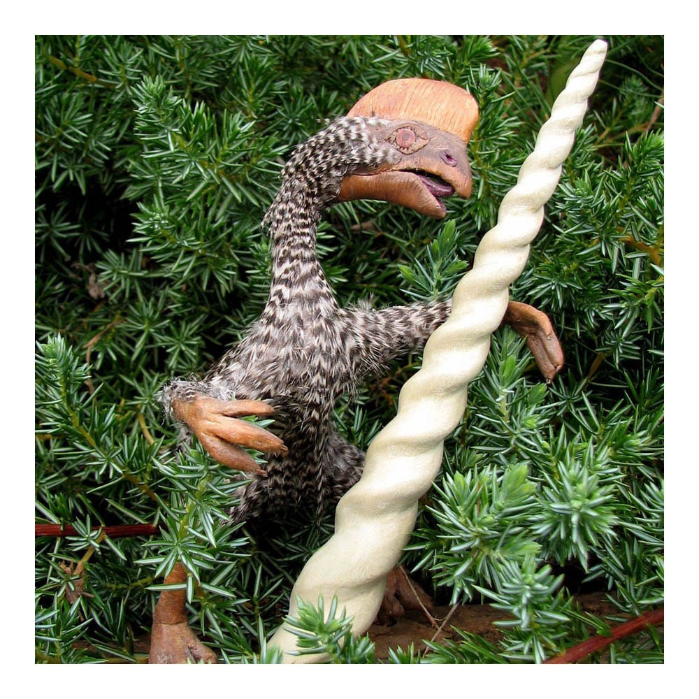 MADE TO ORDER - Spiral carved wood hair stick, Unicorn style by Tanja Sova