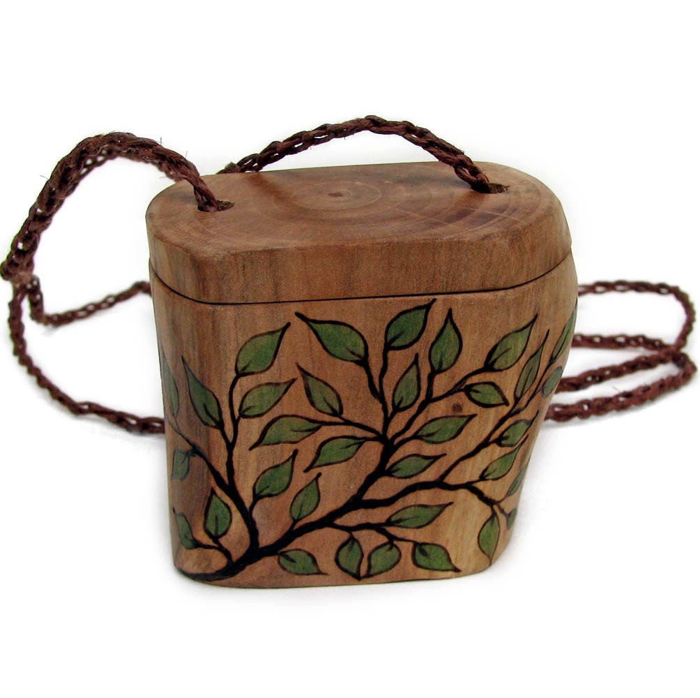 Natural Rustic Original Wooden Pill - Trinket - Necklace Box by Tanja Sova