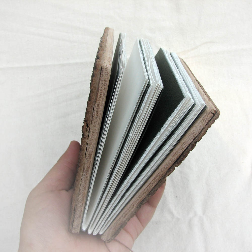 Customizable Rustic Natural Bark Bradford Pear and Oak Wood Wedding Guest Book or Journal by Tanja Sova