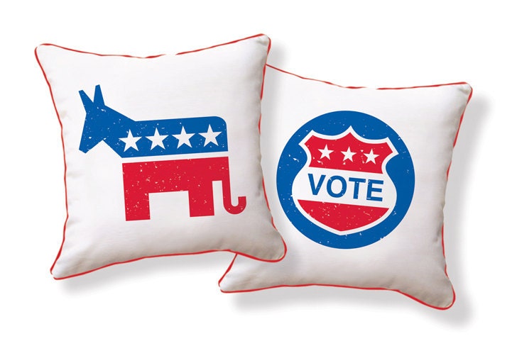 VOTE for Democrat/ Republican US Presidential Election Pillow/Cushion
