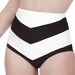 Amelia High Waisted Chevron Stripe Bikini Bottom in Black & White (XS-2X)