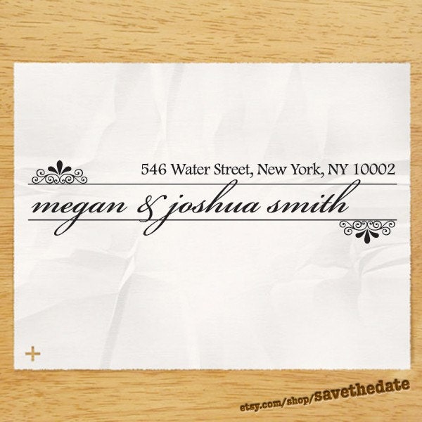 CCUSTOM ADDRESS STAMP - Eco Friendly & self inking, gifts for wedding, housewarming, etsy labels, return address stamp "Ornamental Border5"