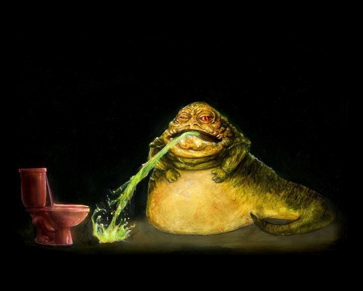 Jabba the Hutt Barfed his Guts all the way down to Pizza Hut fine art 8x10 print Star Wars