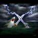 Shark vs Narwhal 16x20