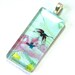 Pendant Image of Japanese Red Dragonfly On Pink Lotus Blossom Painting