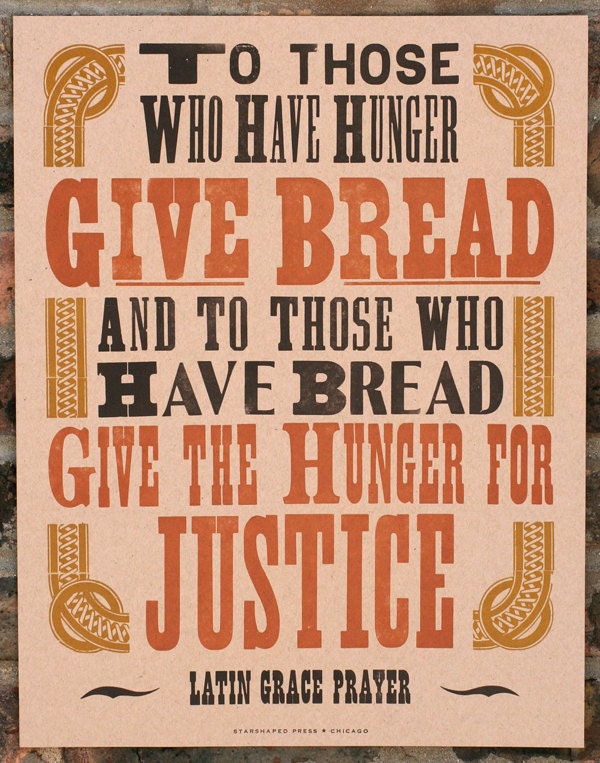 Give Bread letterpress poster