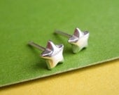 Tiny Stars Studs - Cute Silver Star Post Earrings