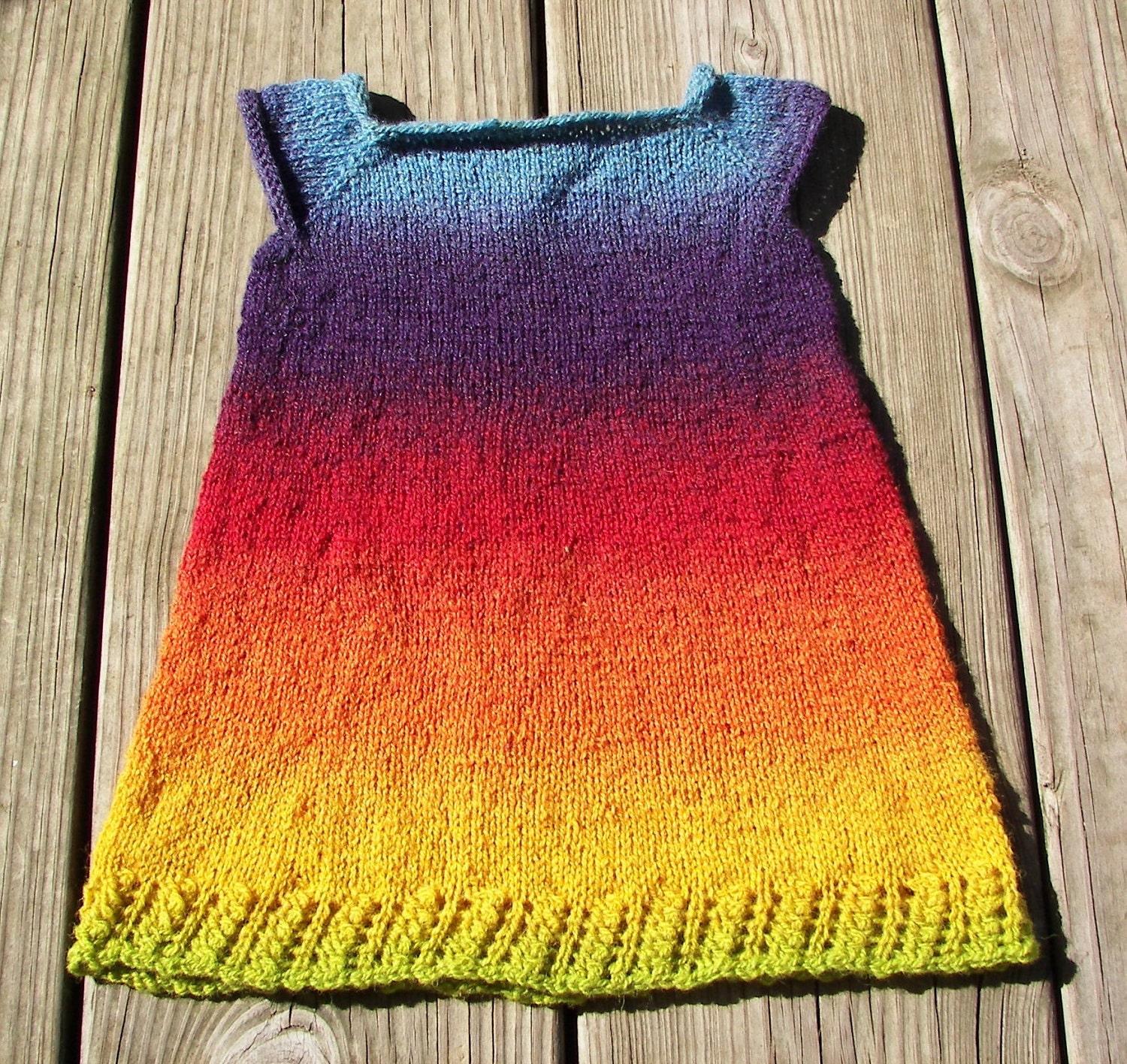 Rainbow Knitted Toddler Dress