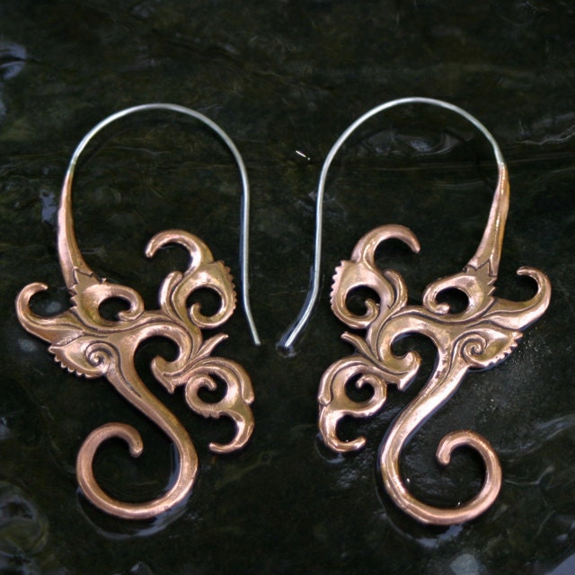 Midday Love Earrings - Copper and sterling silver