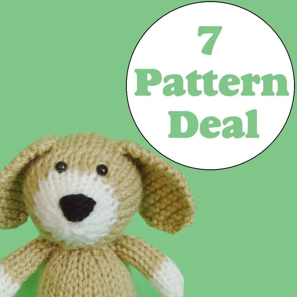 KNITTING PATTERN DEAL - 7 Animal Toy Patterns - you choose (pdf)