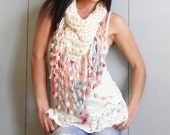 Cream Triangle Neckscarflette by NonasNote
