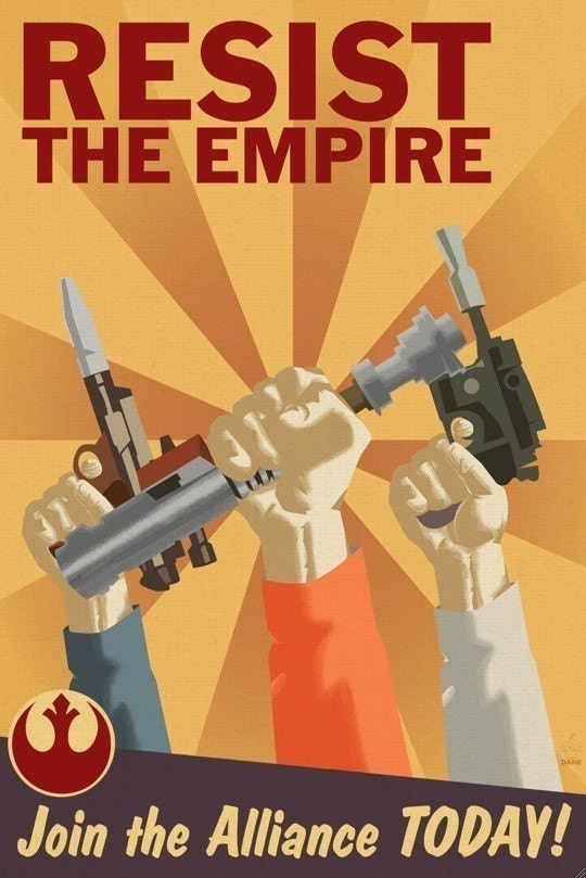 Resist The Empire - Rebel Alliance Propaganda 12x18 Poster