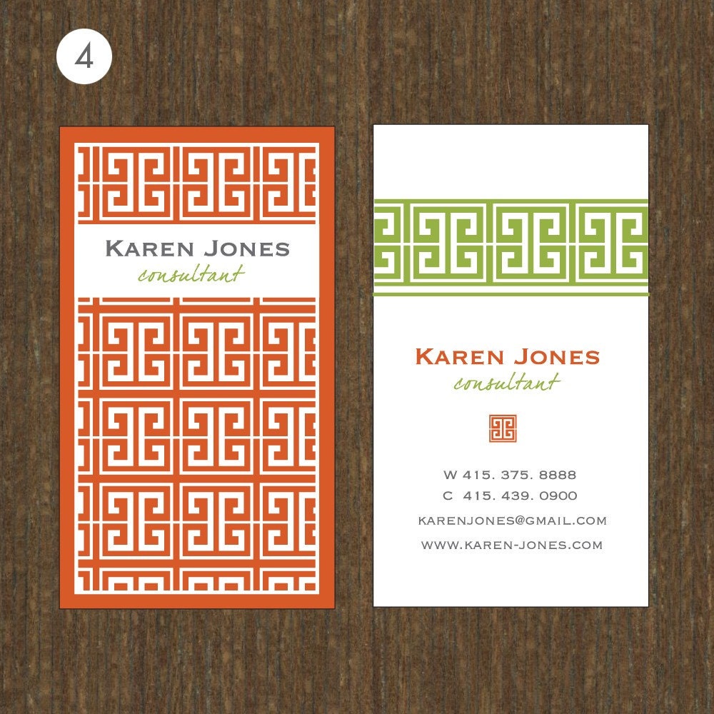 300 BUSINESS CARDS - Personalized calling cards - 3 colors - pattern 10