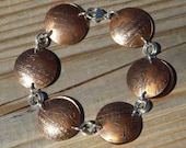 Mixed metal bracelet in sterling and etched copper... "Postcards from Paris"