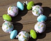 Handmade lampwork beads...Spring Tundra