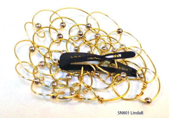 Gold Wire Snap Clip Barrette - Small Kippah for Girls/Women