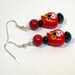 Red Owl Glass Beaded Earrings