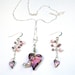 Antique Pink Swarovski Heart Necklace Set