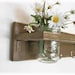 Primitive Country Chocolate Brown  FALL WOOD Coat Hooks Cottage Wall Shelf