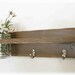 Primitive Country Chocolate Brown  FALL WOOD Coat Hooks Cottage Wall Shelf