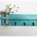 Beach Retro Mod Turquoise Color Primitive Shelf Black Hooks