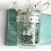 Wood Kitchen or Bathroom Wall Shelf  with Towel Ring  fleur de lis Shabby Chic