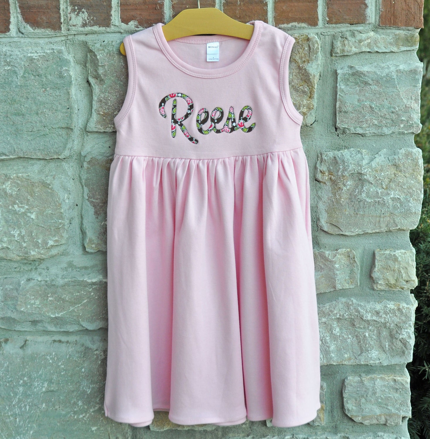 Perfect Pink Custom Monogram Dress - 18m-8 years - Julianne Originals