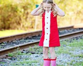 Retro Ribbin and lace Red heart dress-children clothing-girls