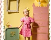 1974 Inspired Pink or Yellow Polka dot  Front wrap dress....children's clothing
