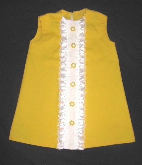 Retro 1960's inspired sleeveless MIni ..with ruffles-children clothing-girls