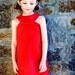 Retro Style Red Jewel Neckline dress-children clothing