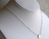 Hand Stamped Necklace - Personalized Sterling Silver Charm Jewelry - Connect (Name)