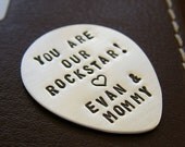 Custom Guitar Pick - Personalized Hand Stamped Sterling Silver Pick - Perfect Gift for Father's Day