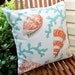 Two Coral Sea Shell Branch Pillow Covers 18 x 18 Beach Decor made with Indoor/Outdoor & Eco Friendly Fabrics Ready to Ship