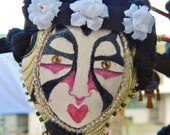 One of A Kind Kabuki Beaded Doll with Shinto headdress