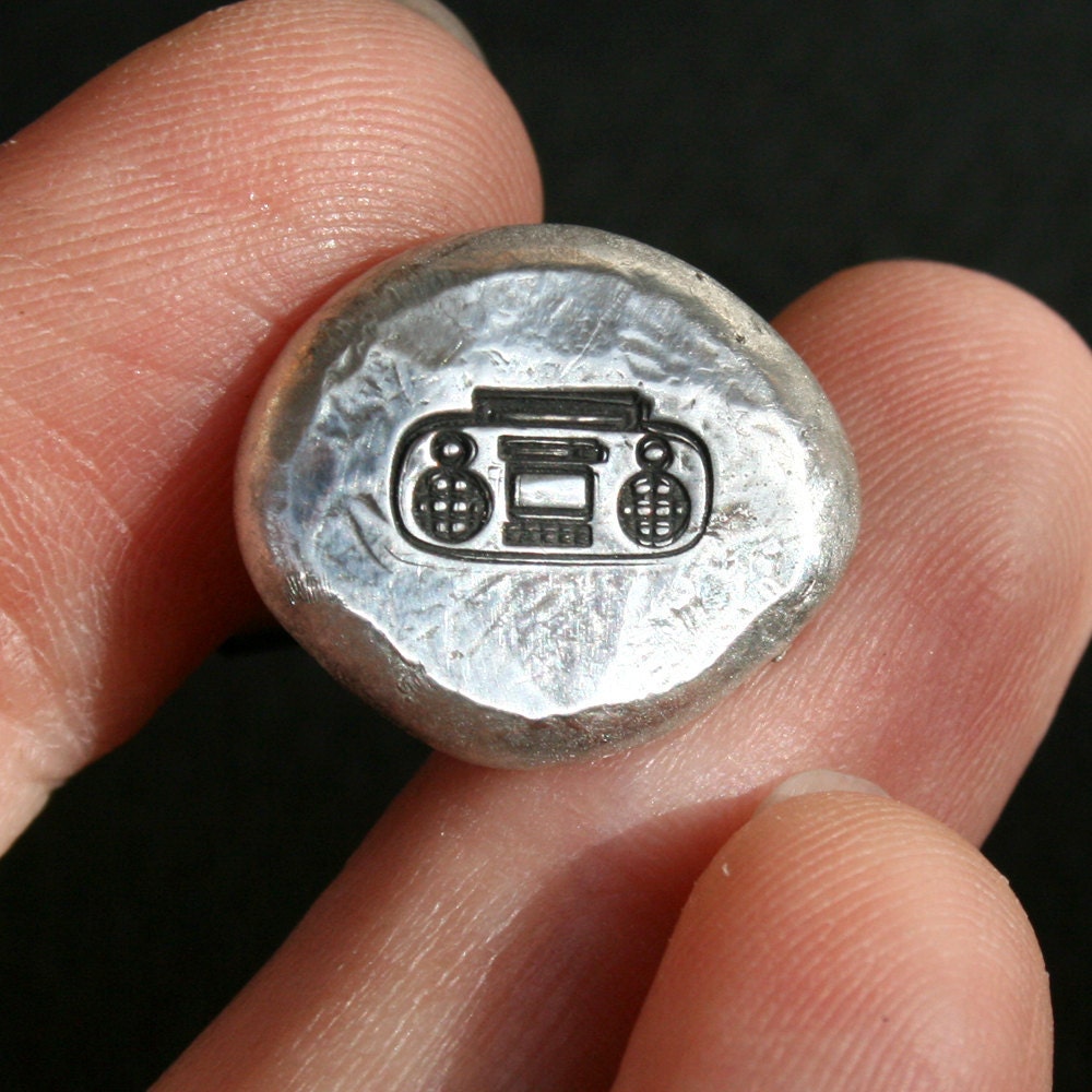 Cufflinks - Boombox, Free Form Soldered Pewter